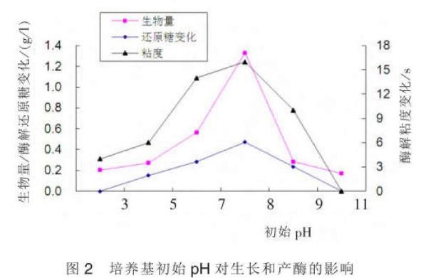 不同碳源、氮源、培養(yǎng)溫度、PH值對褐藻酸降解菌AGN12菌生長及產(chǎn)酶的影響